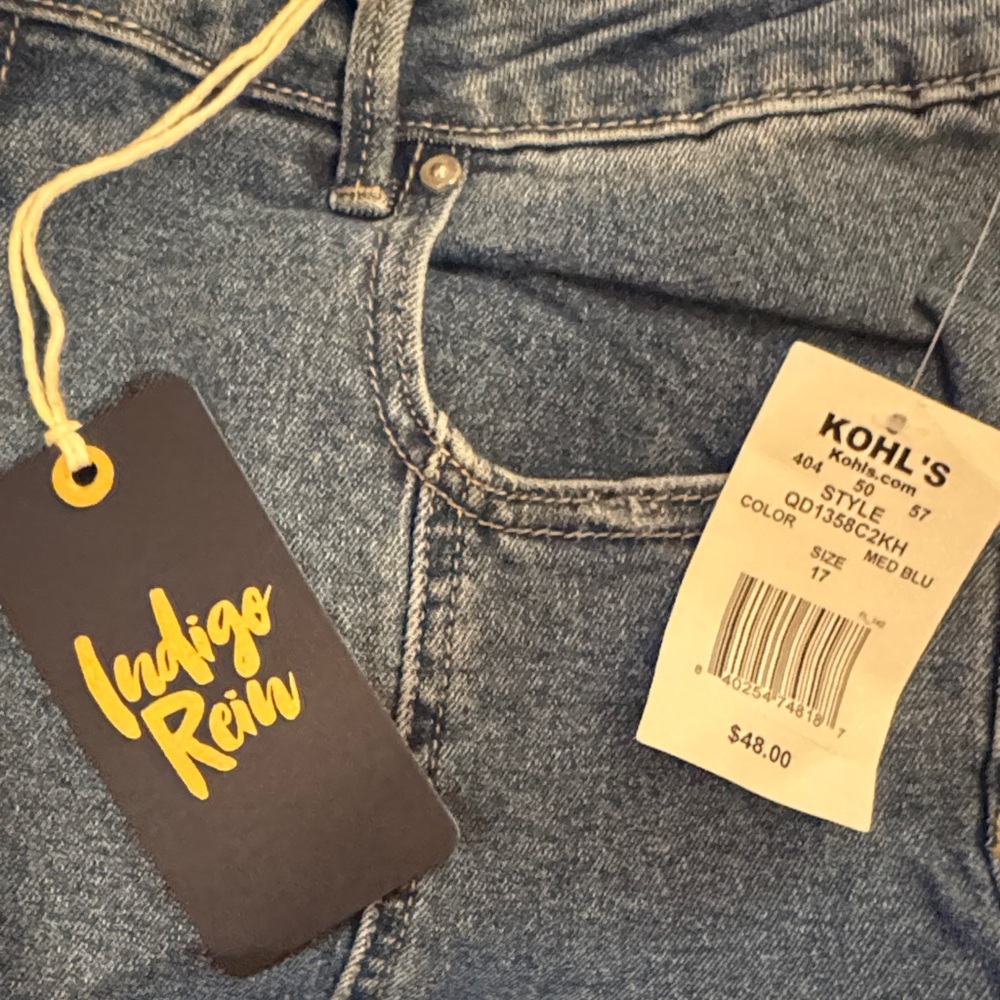 Indigo Rein Medium Blue Women's bootcut high rise Jeans Size 17 - 32 x 32.5”